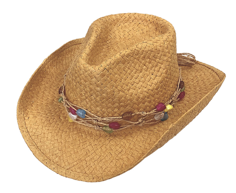 Daisy Kids Straw Western Hat, Colorful Band - Summer Hats